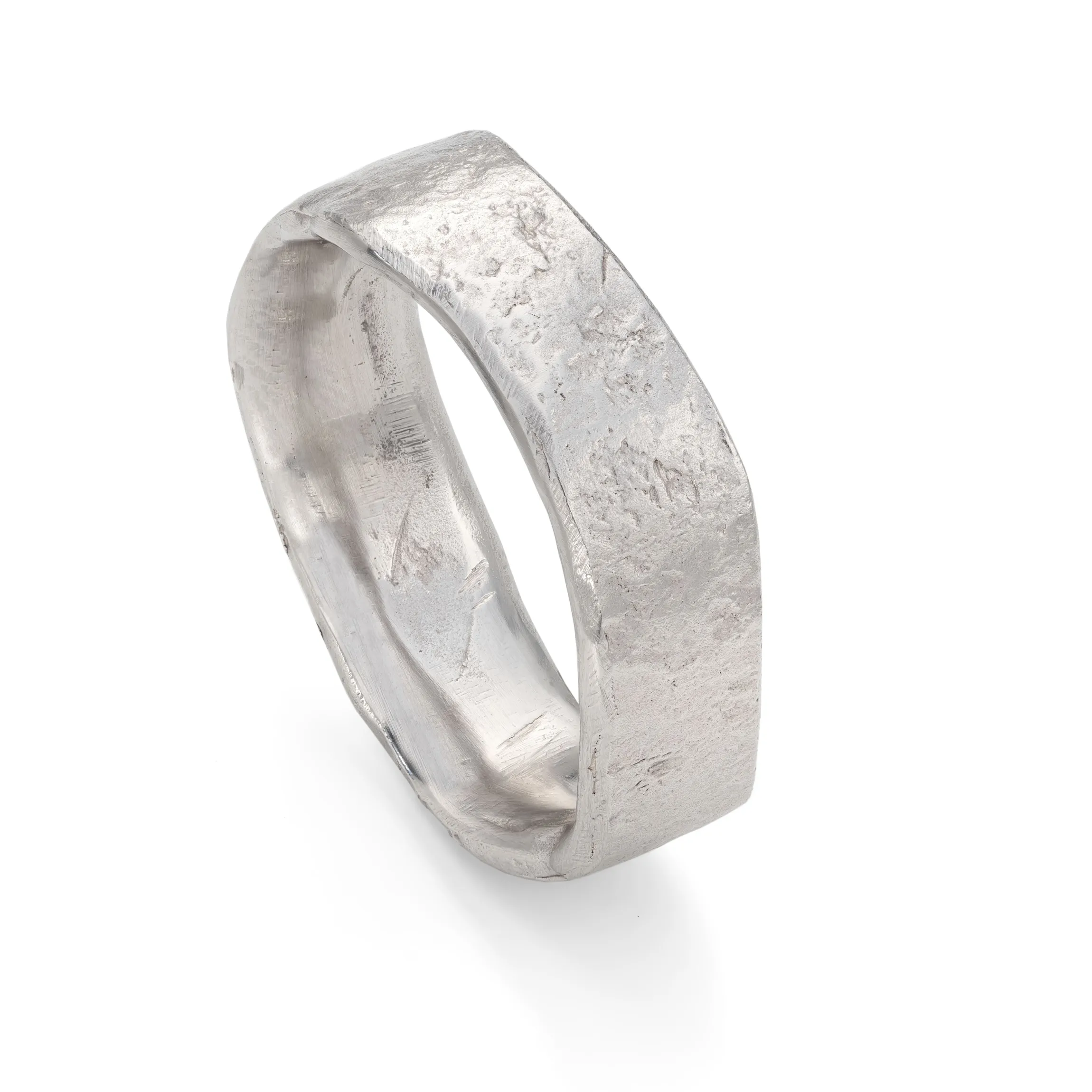 Stone Wide Ring Platinum