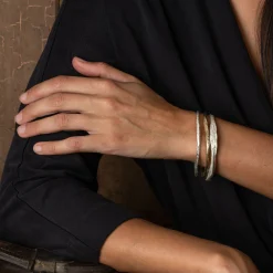 Strata Bangle Stack with Gold and Silver