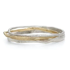 Strata Bangle Stack with Gold and Silver
