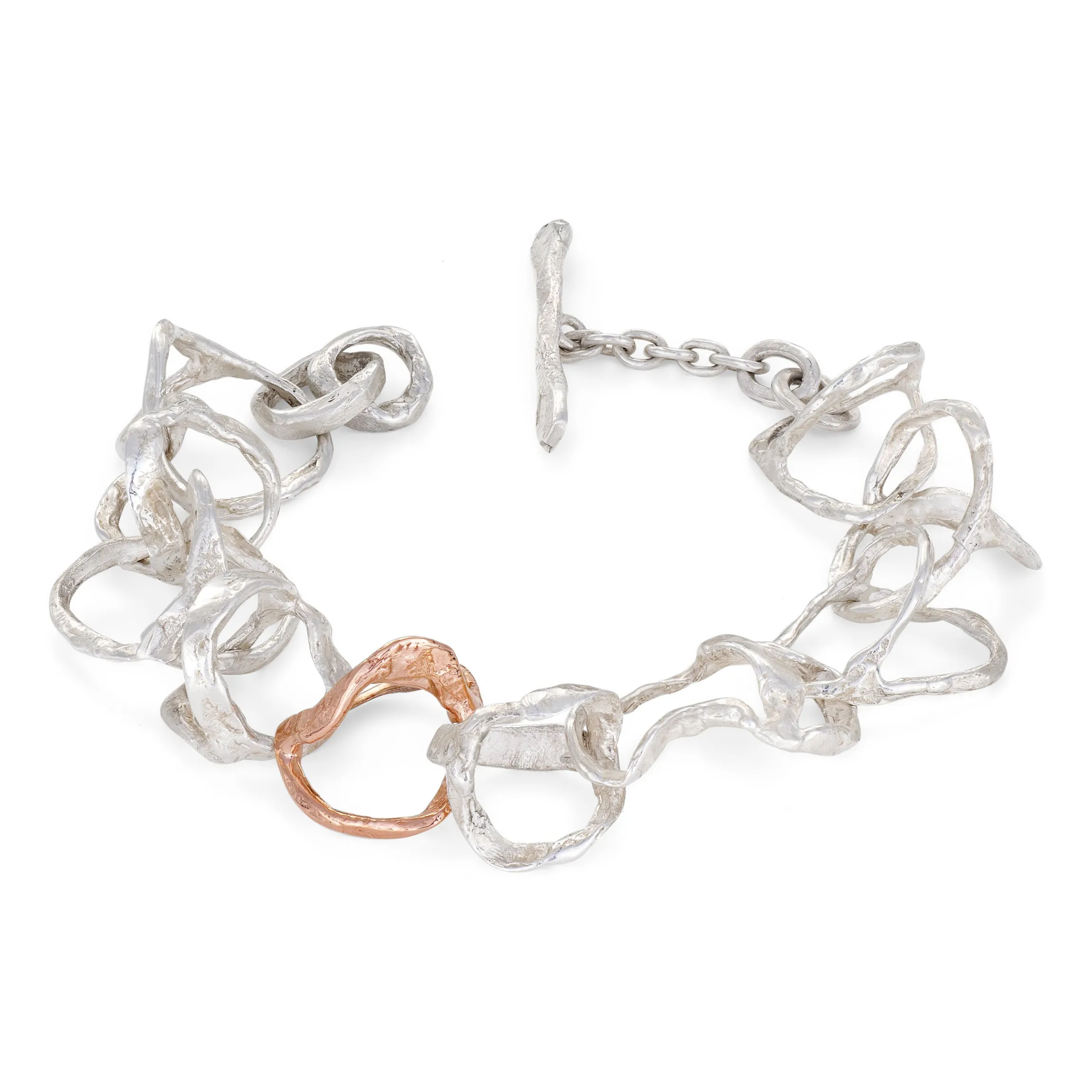 Tangle Bracelet Silver and 9ct Rose Gold