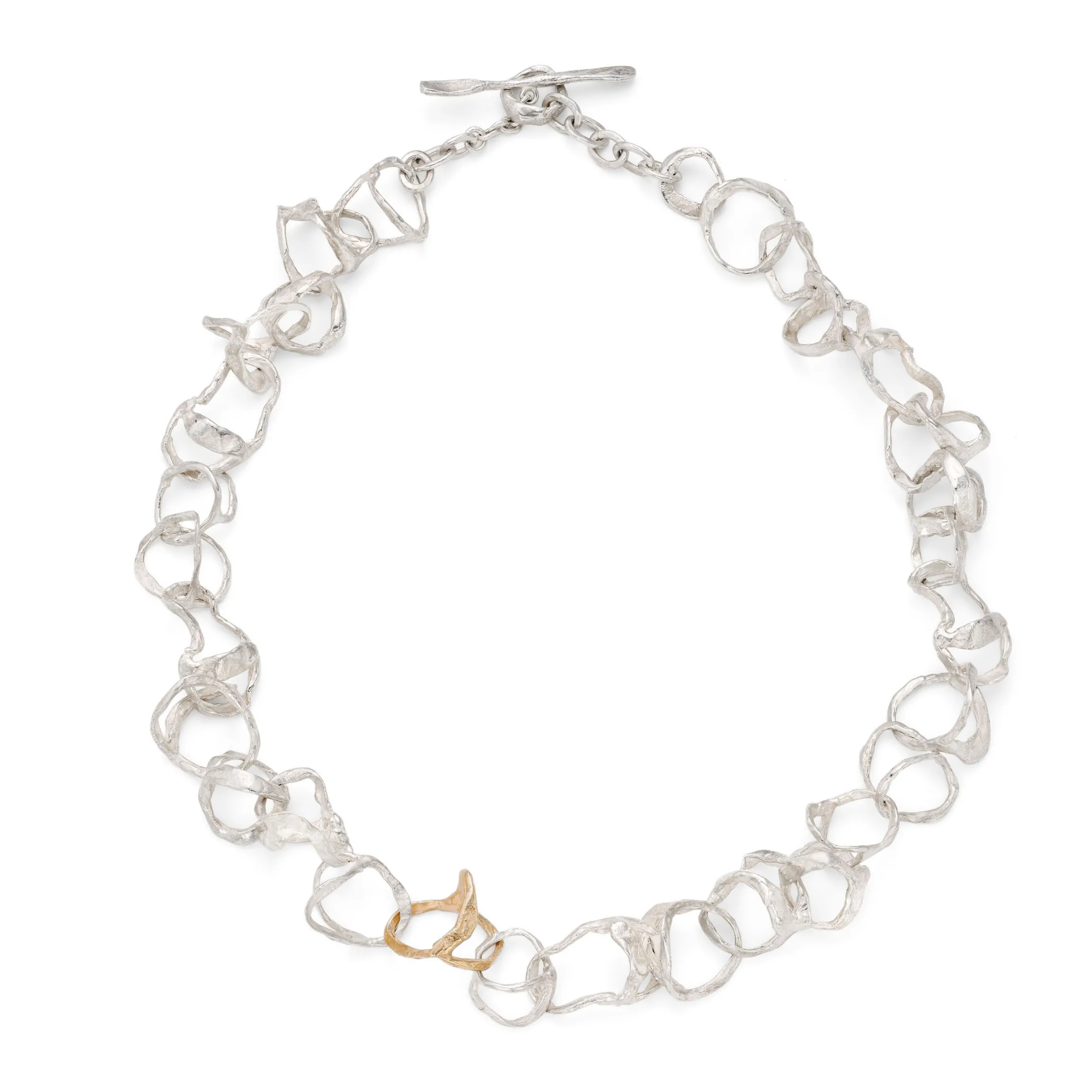 Tangle Necklace Silver with 9ct Yellow Gold Link