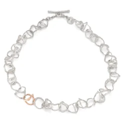 Tangle Silver Necklace with 9ct Rose Gold Link