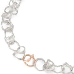Tangle Silver Necklace with 9ct Rose Gold Link