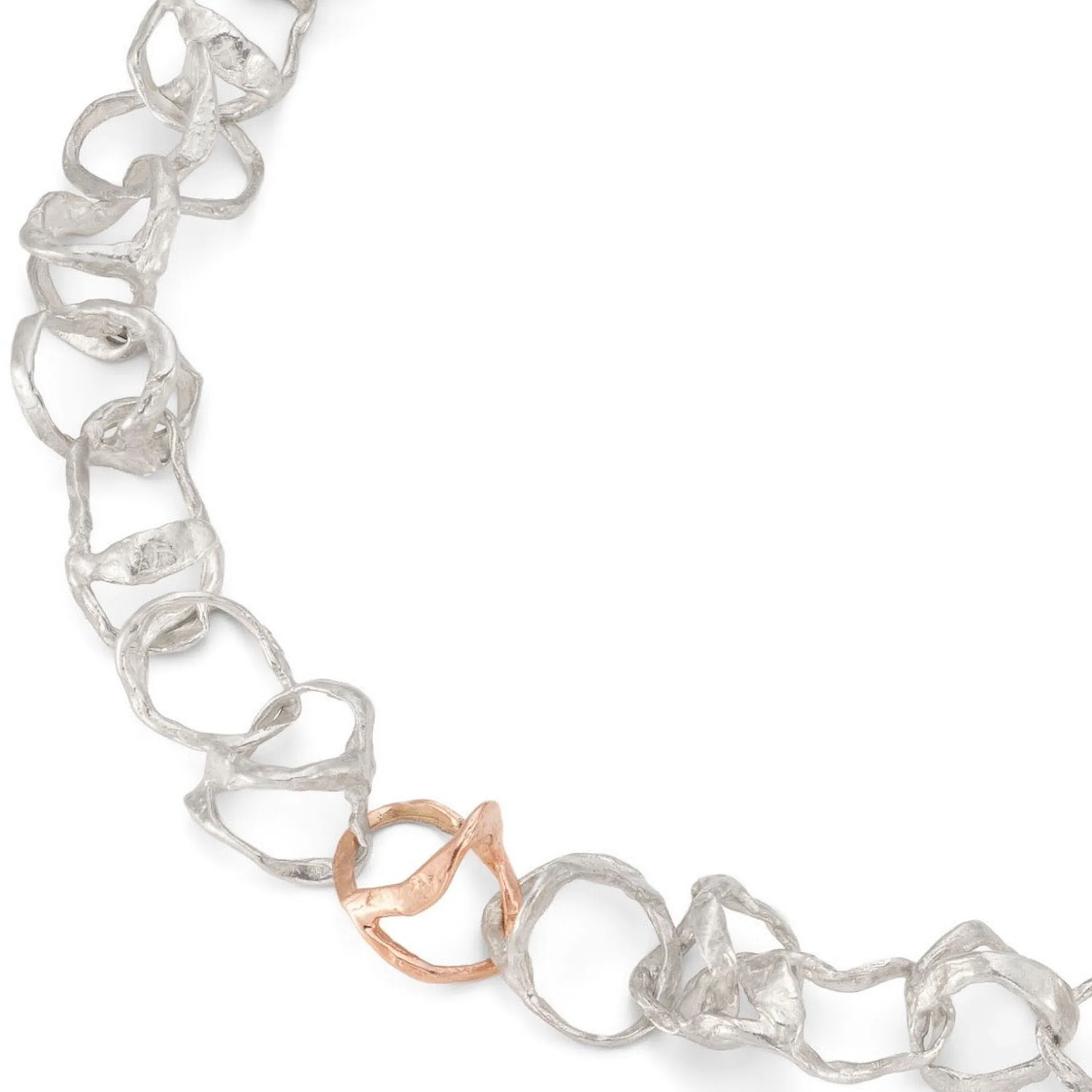 Tangle Silver Necklace with 9ct Rose Gold Link