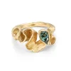 Teal Sapphire Ribbon Ring