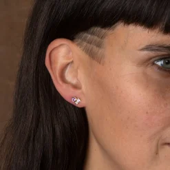 Thrift Pink Cluster Studs
